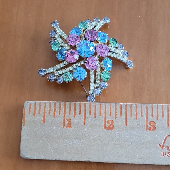 Juliana Delizza and Elster‎ MCM Multi-color Glass Gold Star Brooch - Picture 4 of 4